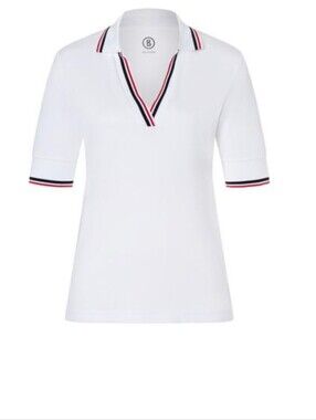 Bogner Elonie Short Sleeve Polo White Size Small Luxury Golf Top